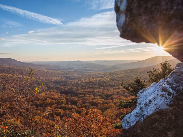 Autumn ridgeline at sunrise