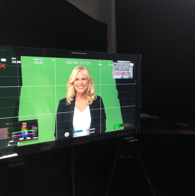 Lynda Halligan on a video product set