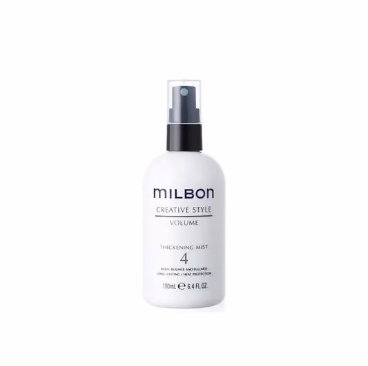 White bottle of Milbon Creative Style Texturizing Sea Mist with black spray cap.