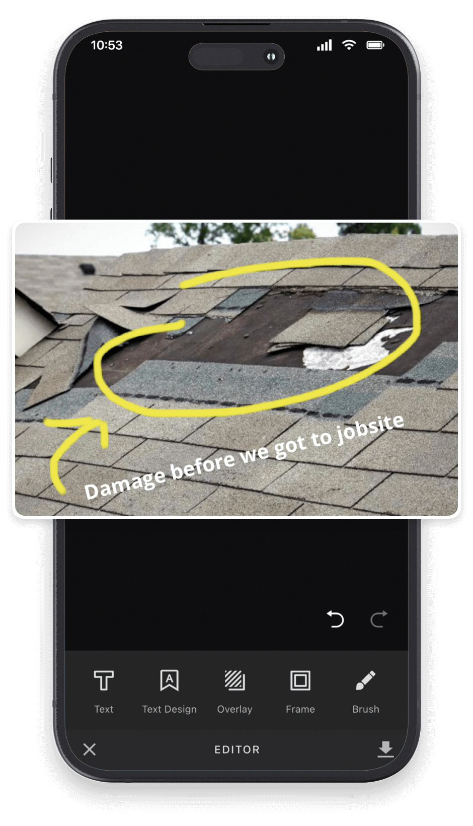 RelayCam jobsite photo editor. Edit company photos through through RelayCam