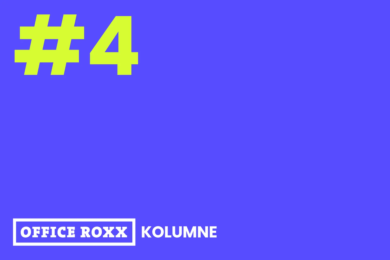 Nummer 4 in grün auf blau für Office Roxx