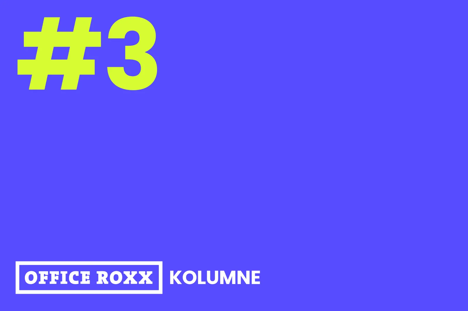 Nummer 3 in grün auf blau für Office Roxx