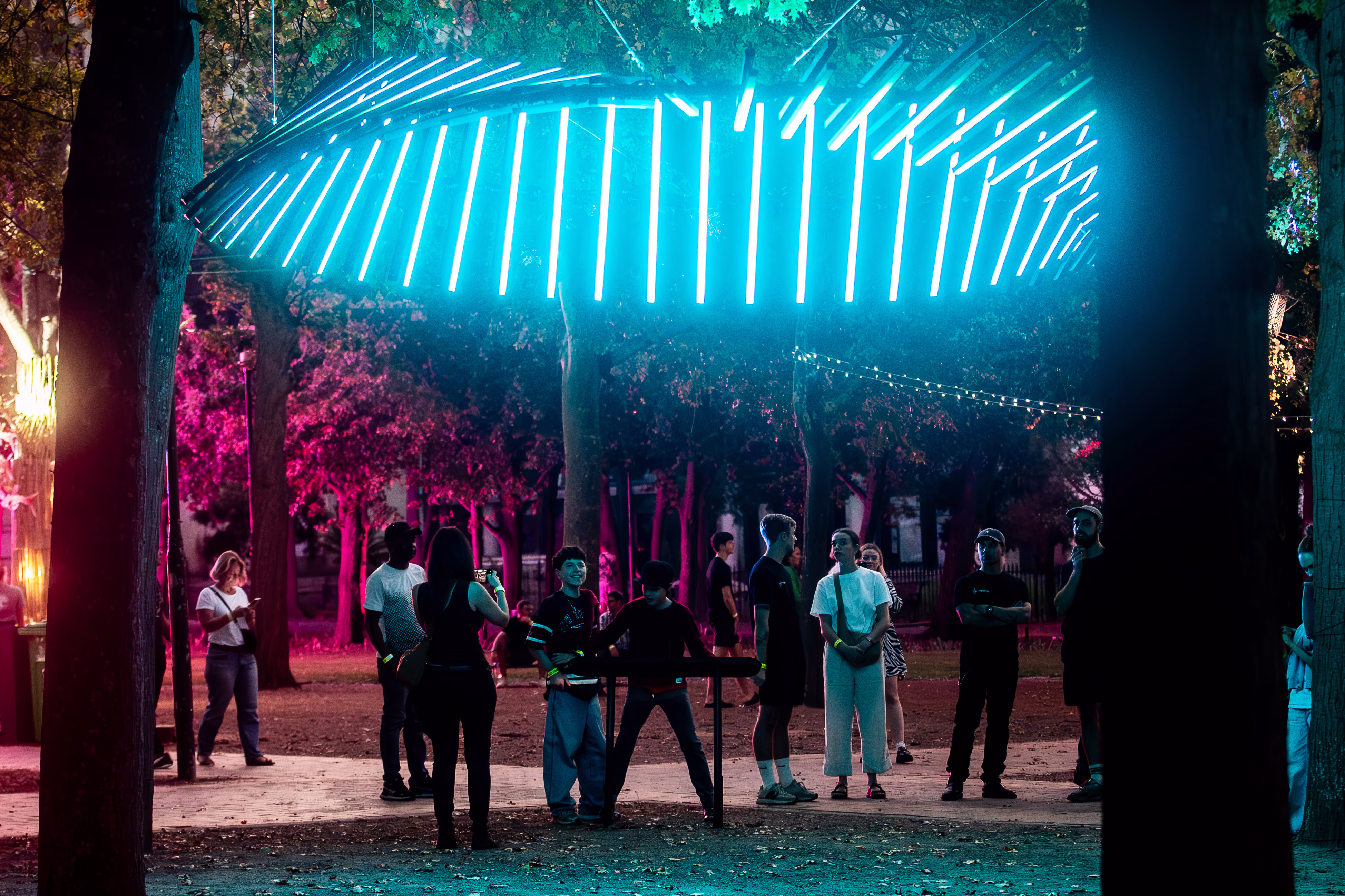 Mobius by Thingking, a shifting light sculpture at LUMENOCITY, Cape Town