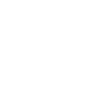 White thermometer icon inside a circle on a black background.