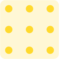 Solid yellow square with rounded corners on a white background.