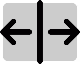 Vertical black line with horizontal arrows pointing outward from center on a white background.