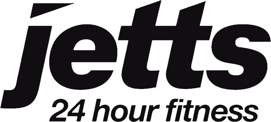 Jetts 24 hour fitness logo in bold black text.