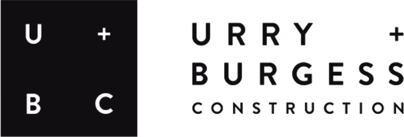 Logo featuring letters U and B separated by plus signs, with 'U R R Y BURGESS CONSTRUCTION' text.