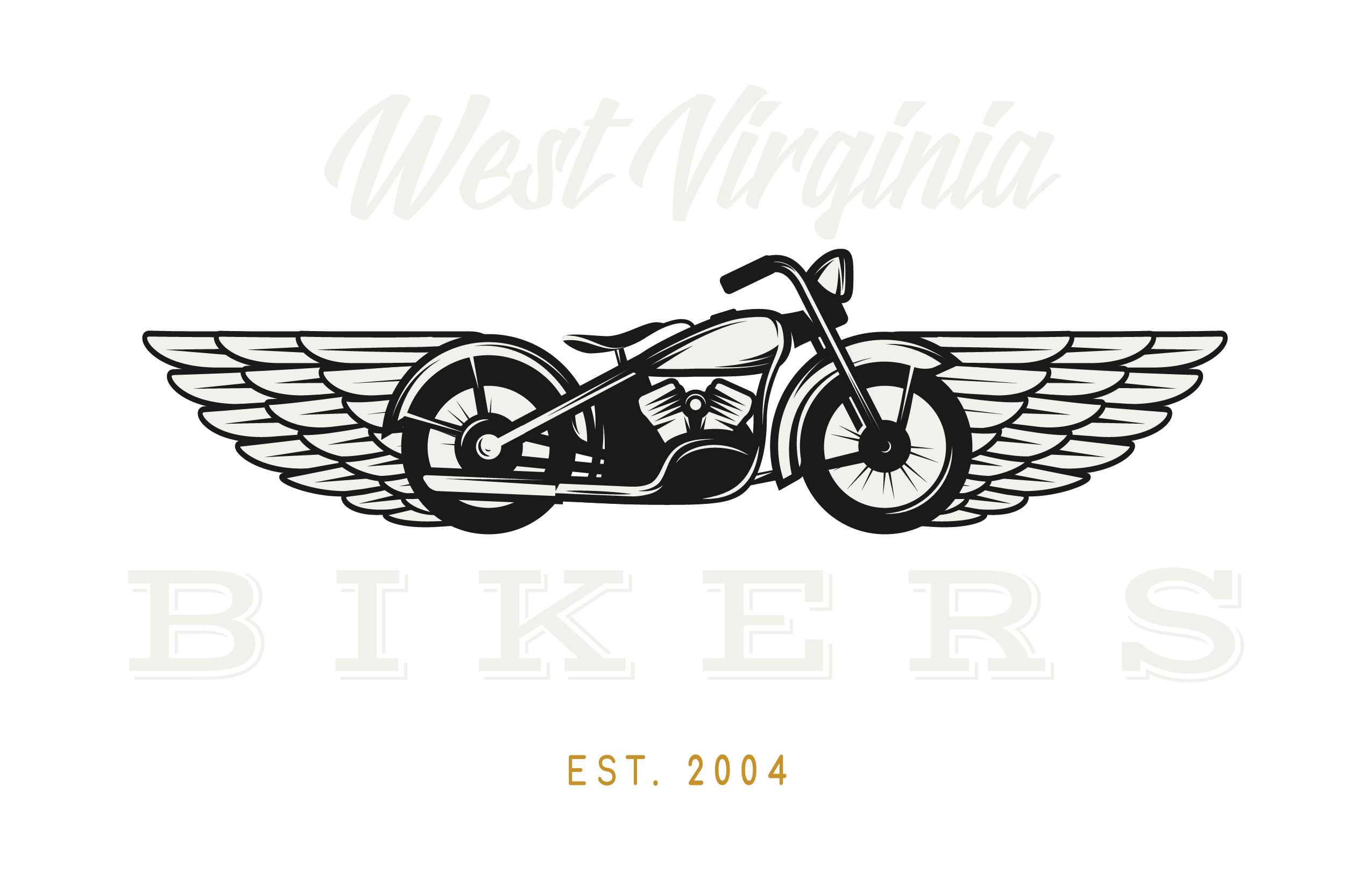 West Virginia Bikers logo — winged motorcycle emblem, est. 2004