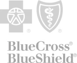 Blue Cross Blue Shield logo with blue cross and blue shield symbols.