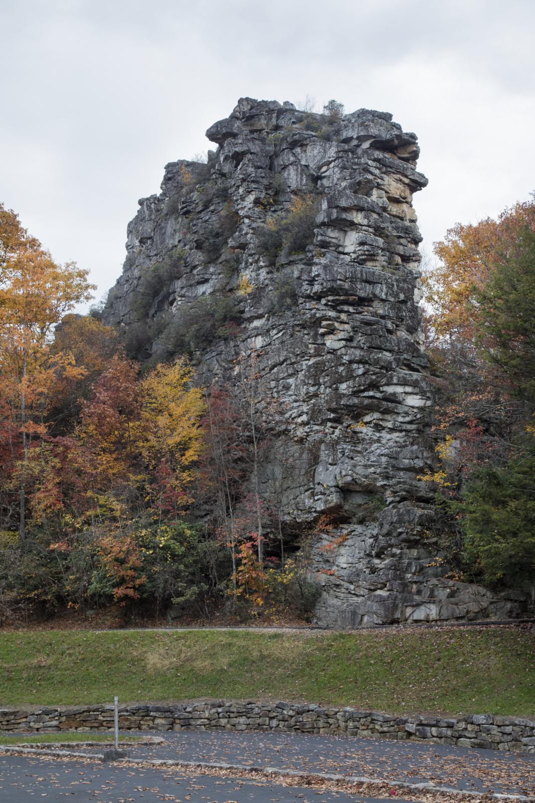 Pinnacle Rock, the sandstone formation at Pinnacle Rock State Park near Bramwell, West Virginia