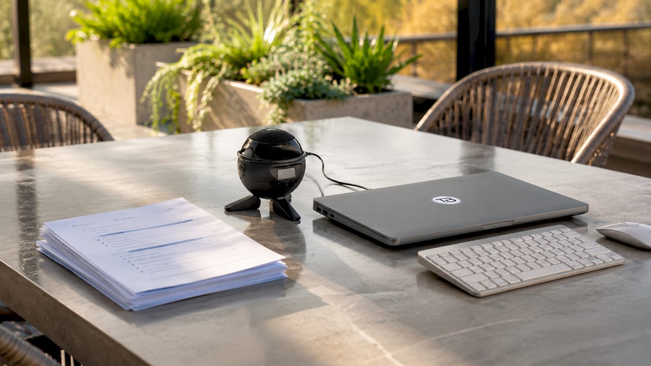 Conference table with automated meeting note devices