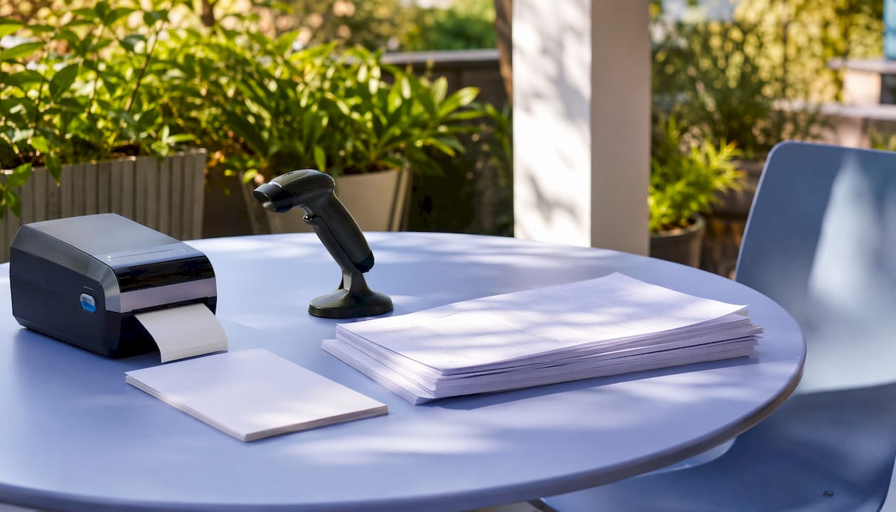 Objects representing business task automation examples in conference room