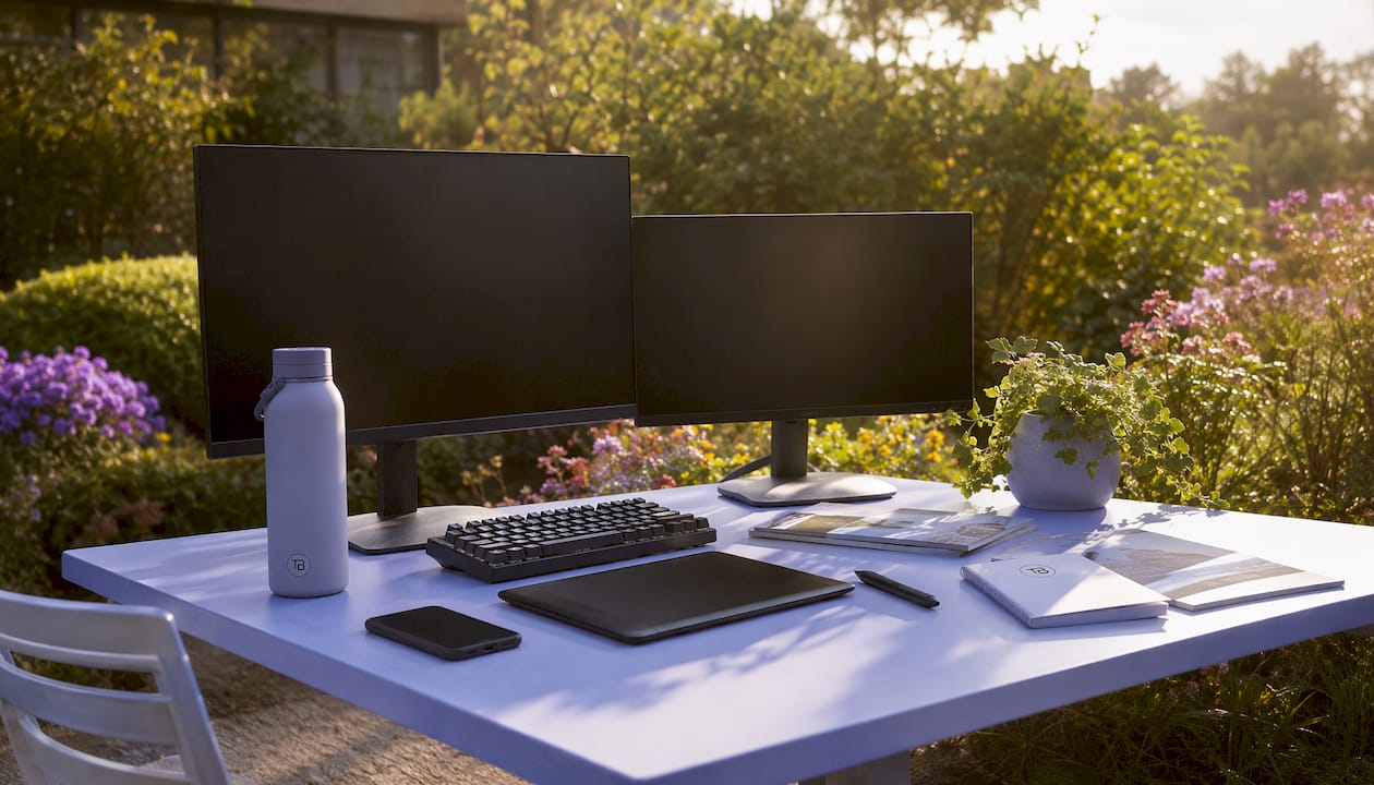 Tech tools on desk for process mapping