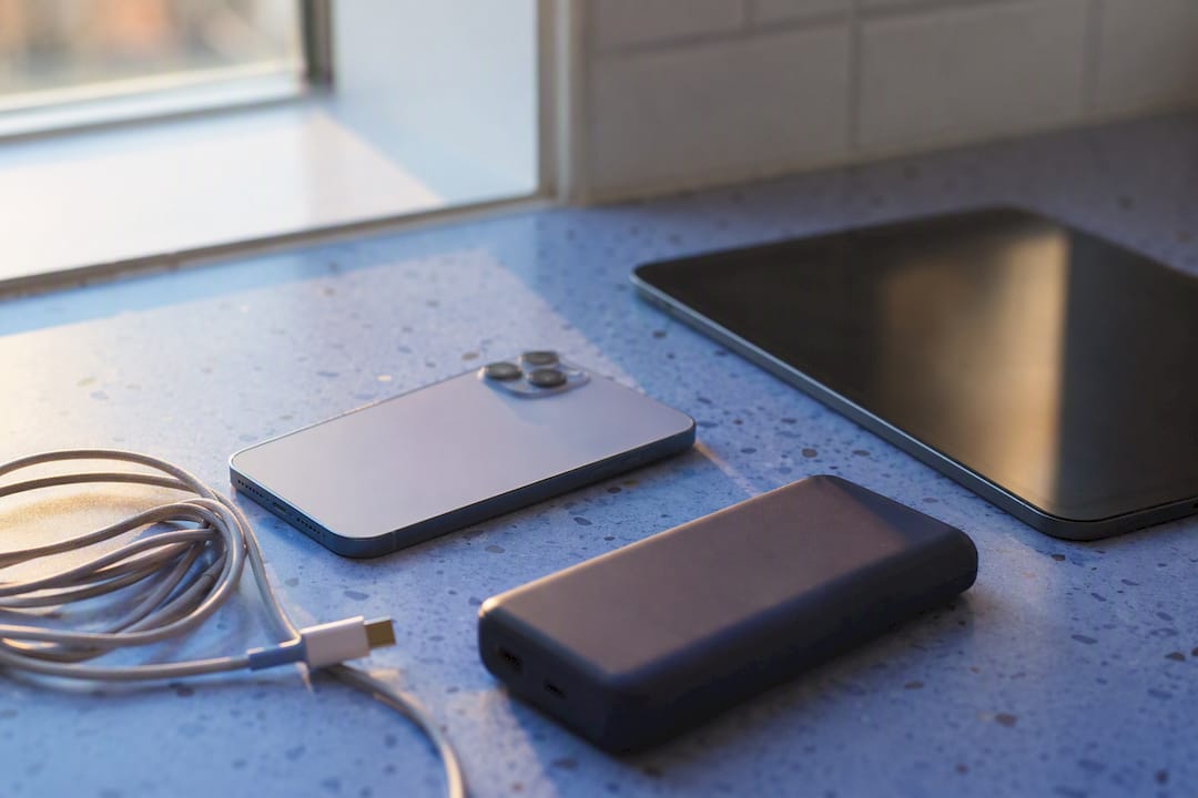 Marketing data devices on table