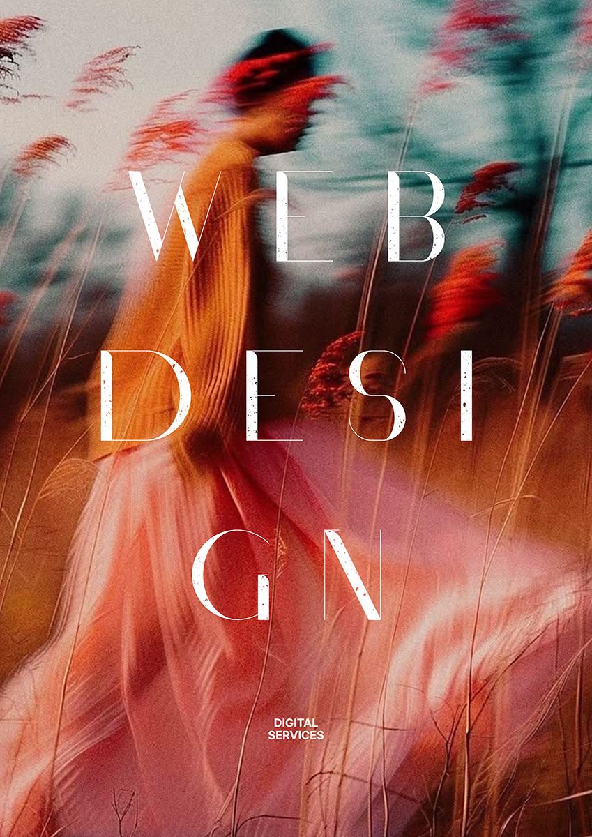 Blurred person in orange and pink flowing clothes in a field with tall reddish plants.