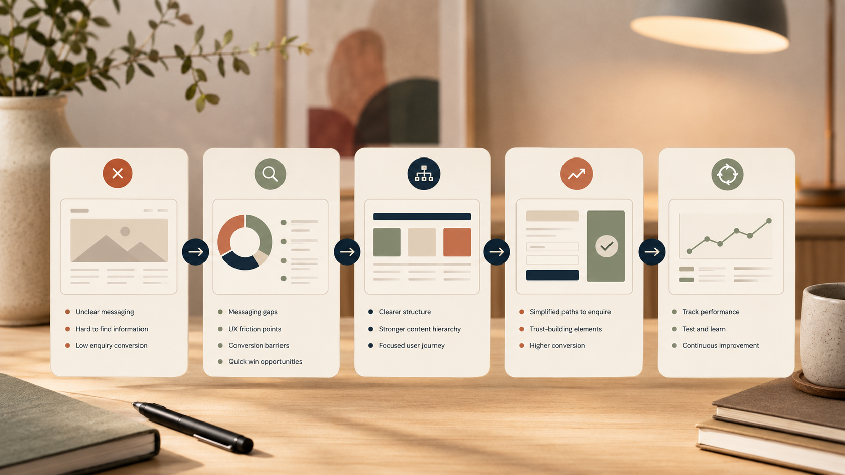 Website Visibility pathway showing Audit, Build and Support