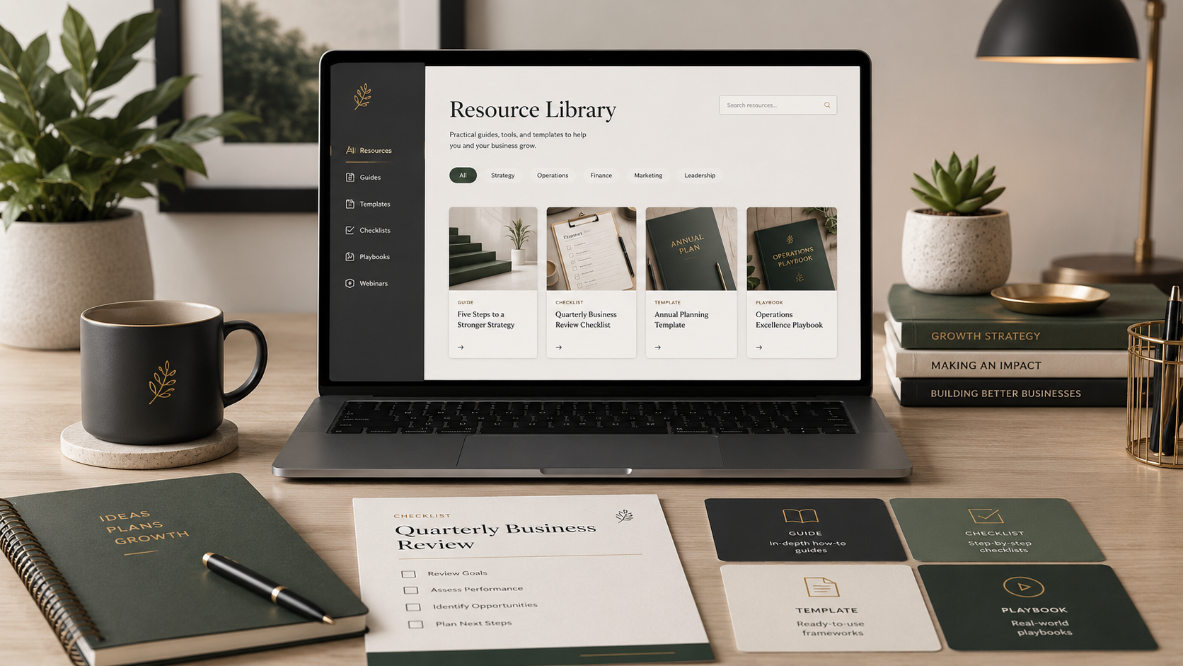 OpsClarity resource library with practical guides, notes and business systems resources