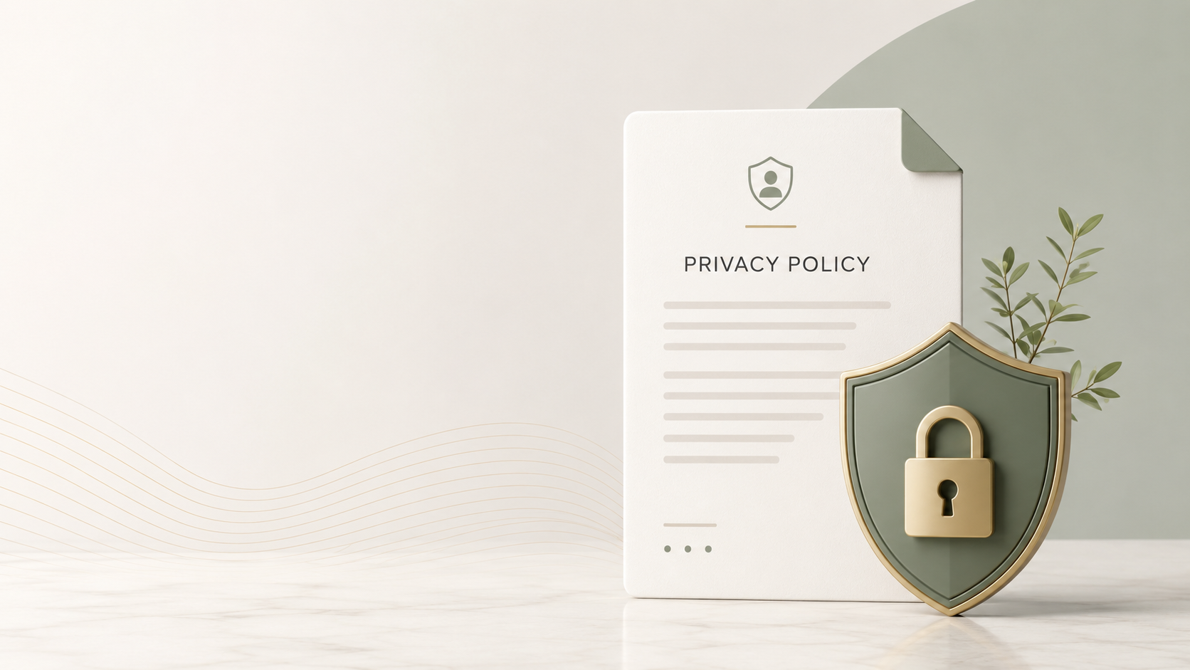 Privacy policy document and privacy protection illustration