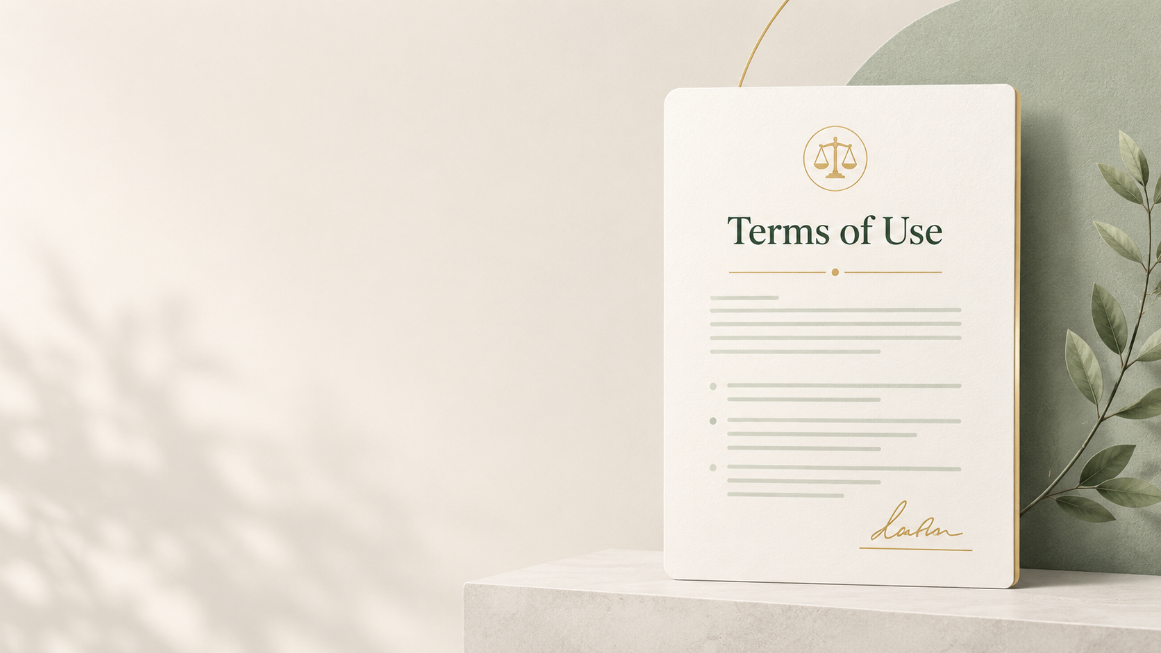 Terms of use document and website agreement illustration