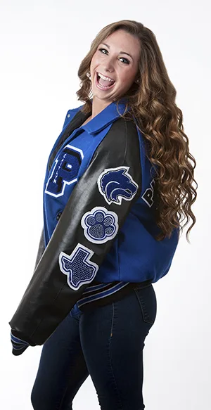 Senior portrait of cheerleader by Plano photographer Larry Lourcey