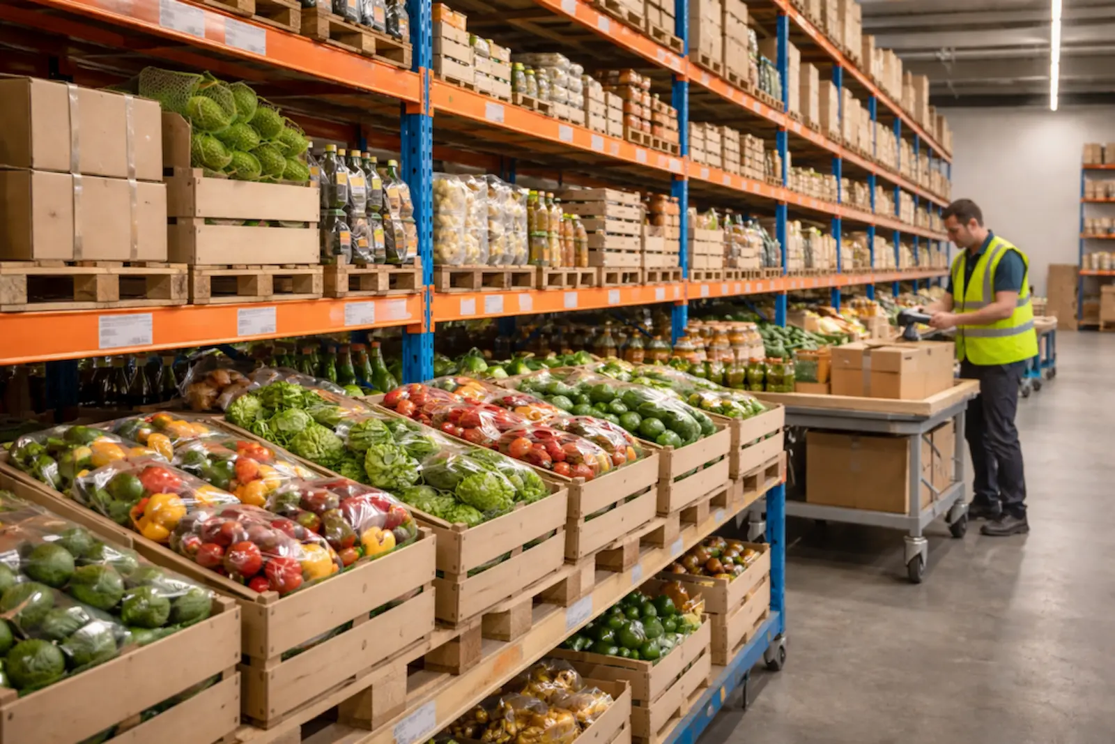 Organic and natural packaged food products arranged on grocery store shelves