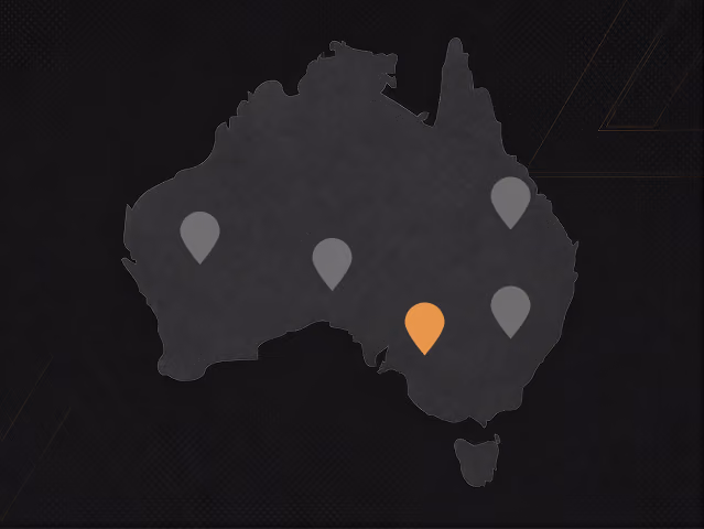 Map highlighting Victoria, Australia operating location