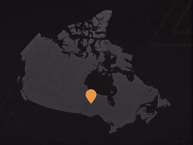 Map highlighting Canada operating location