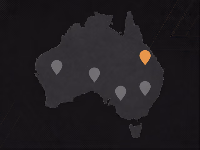 Map highlighting Queensland, Australia operating location