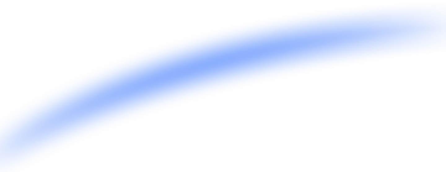 Blue abstract curved shape on black background.