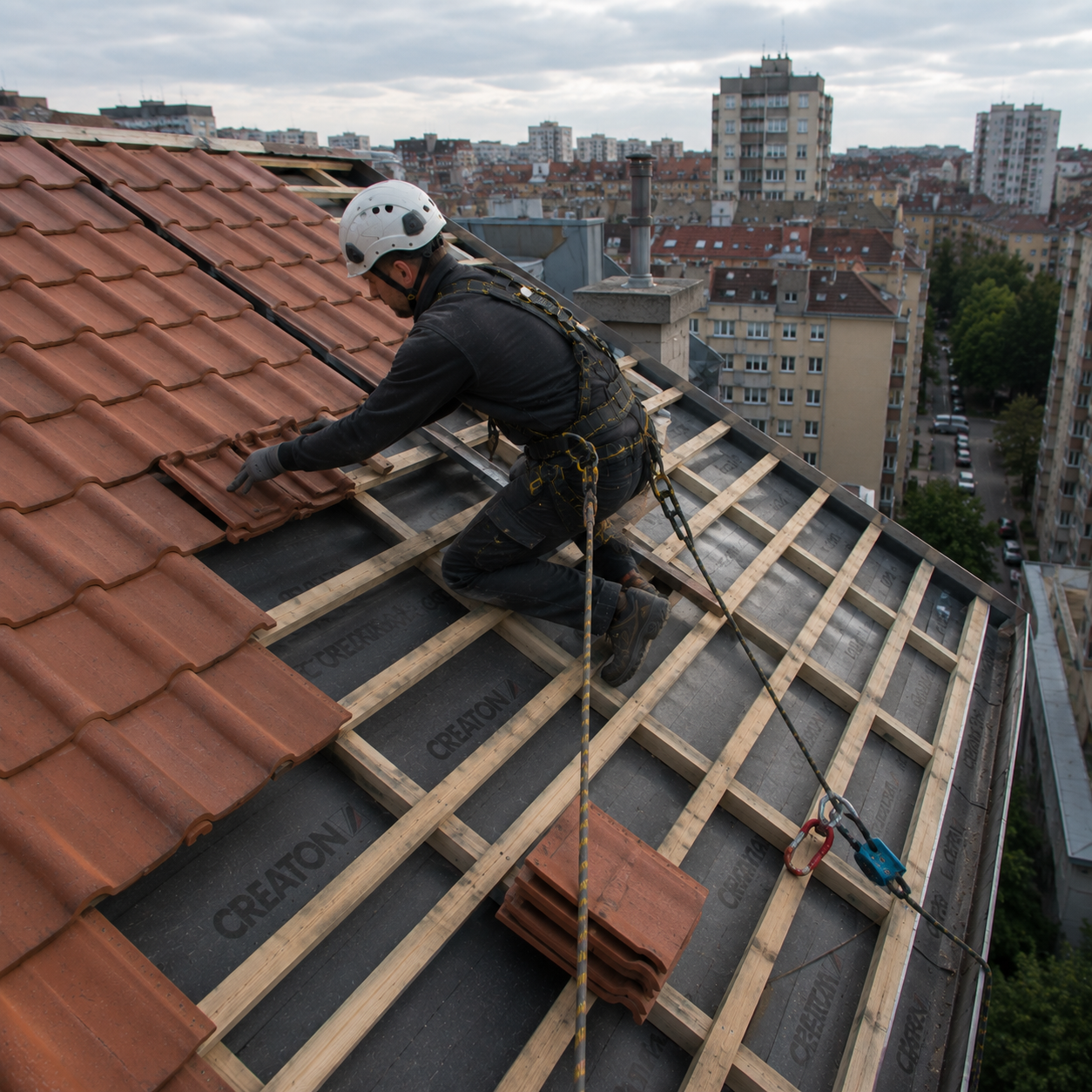 image of roof being repaired