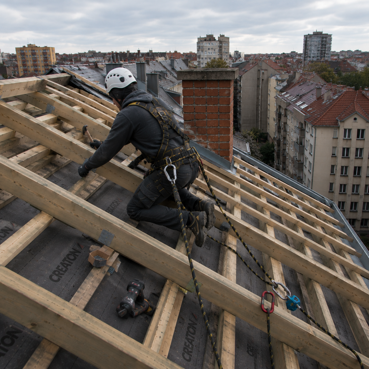 image of roof being repaired