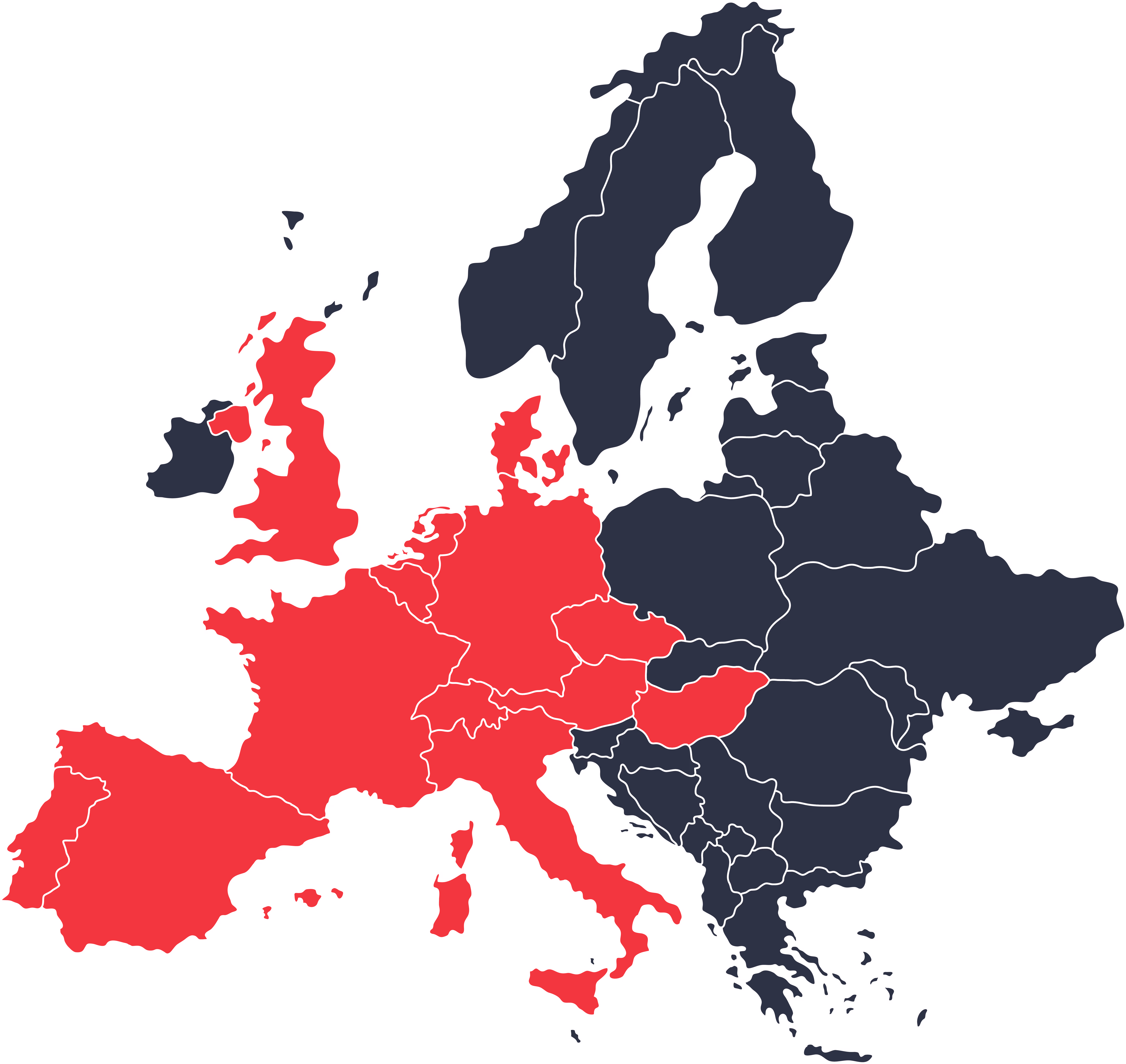 Map of Europe highlighting the countries represented in the LiT-Met consortium.