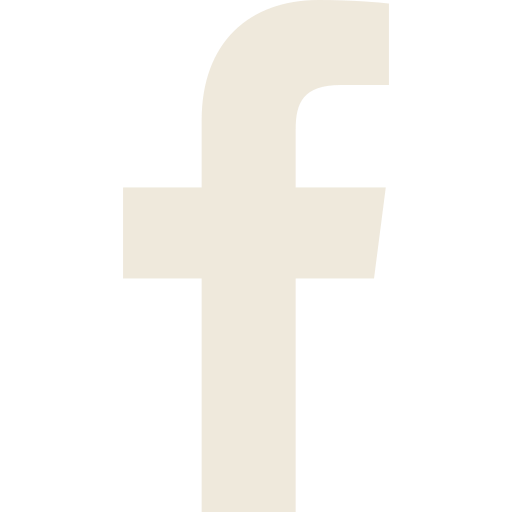 Beige lowercase letter 'f' Facebook app symbol on transparent background.