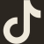 Black TikTok logo with a stylized eighth note in white and cyan outlines on a white background.