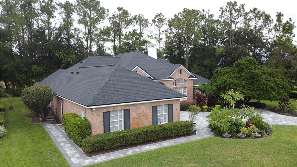 Black shingle roof replacement in Baldwin Park, Orlando, Florida
