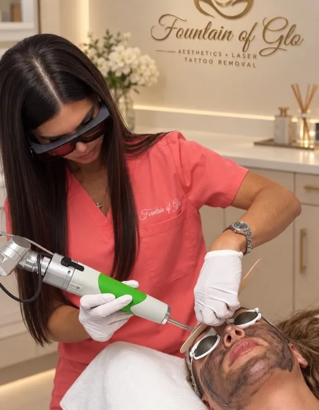 Laser facial treatment at Fountain of Glo med spa in Staten Island