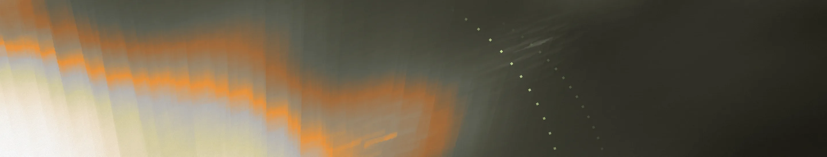 Abstract dark gradient background with warm orange tones and a faint dotted curve.