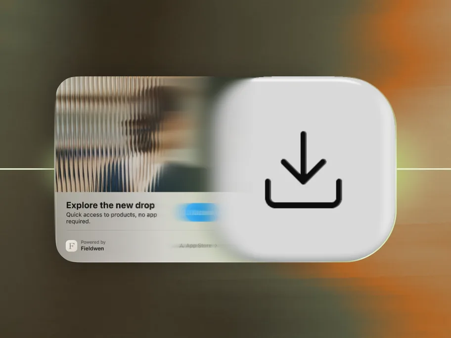 App Clip reading Explore the new drop, no app required, beside a large app download icon.