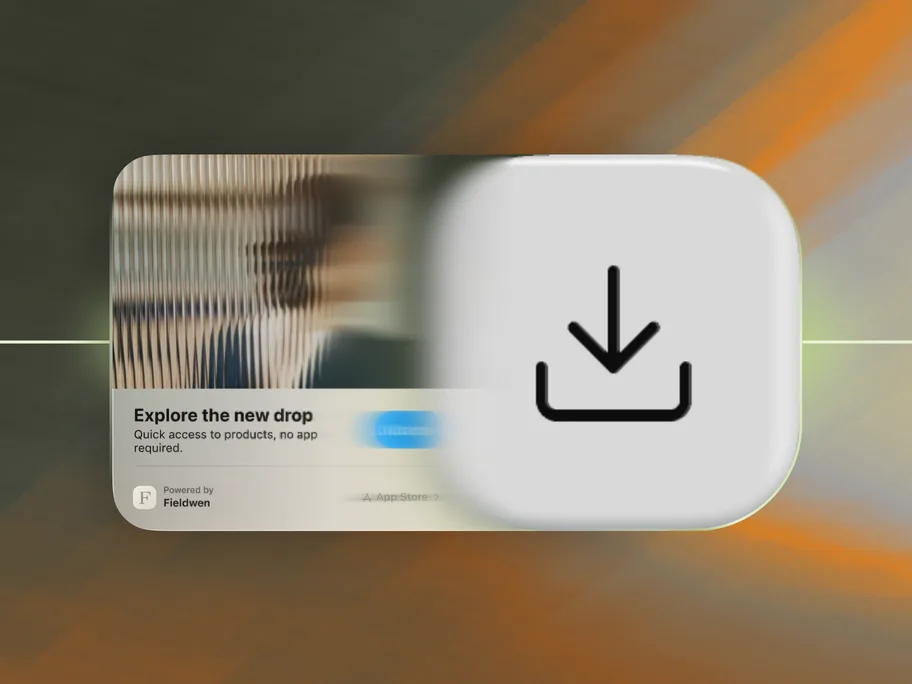 App Clip reading Explore the new drop, no app required, beside a large app download icon.