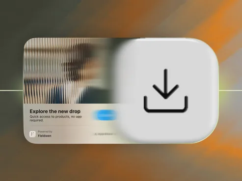 App Clip reading Explore the new drop, no app required, beside a large app download icon.