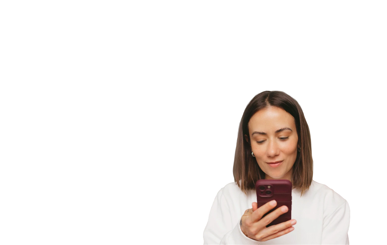 Woman looking at her phone