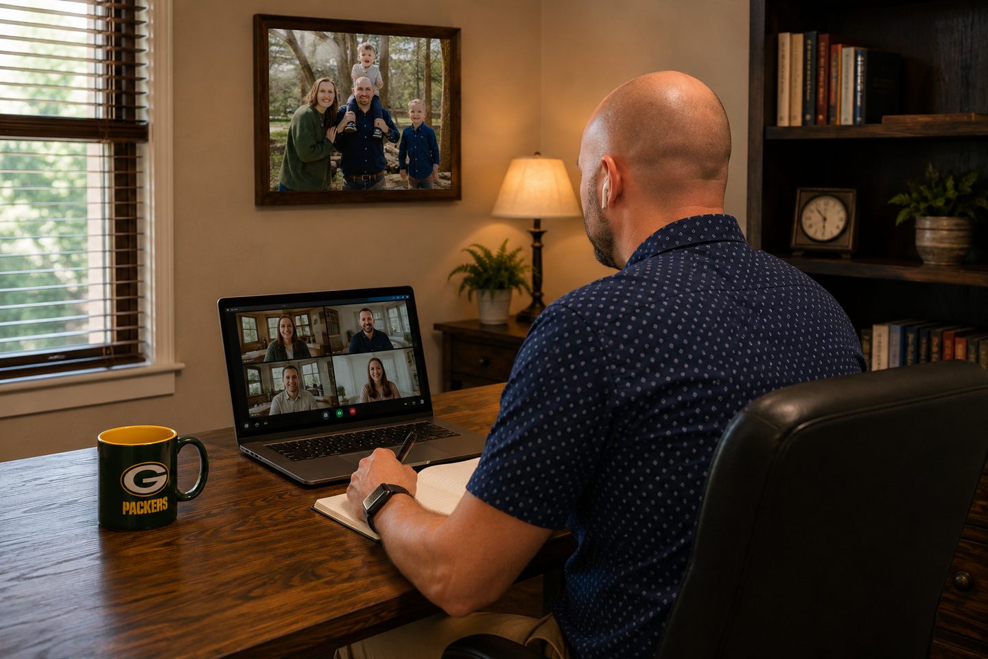 Tyler Best leading a coaching session over video call