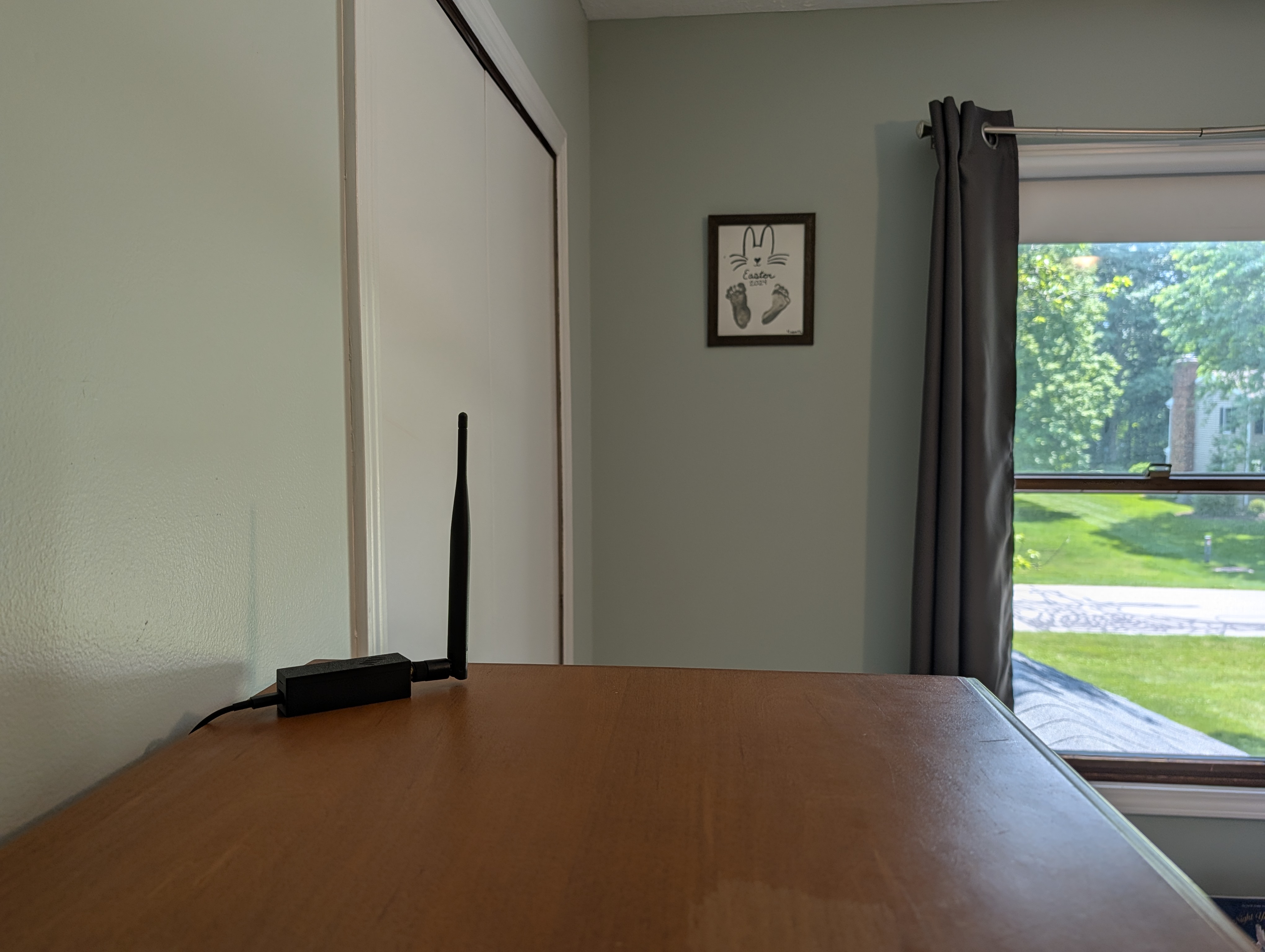 DroneSight receiver on a desk near a window