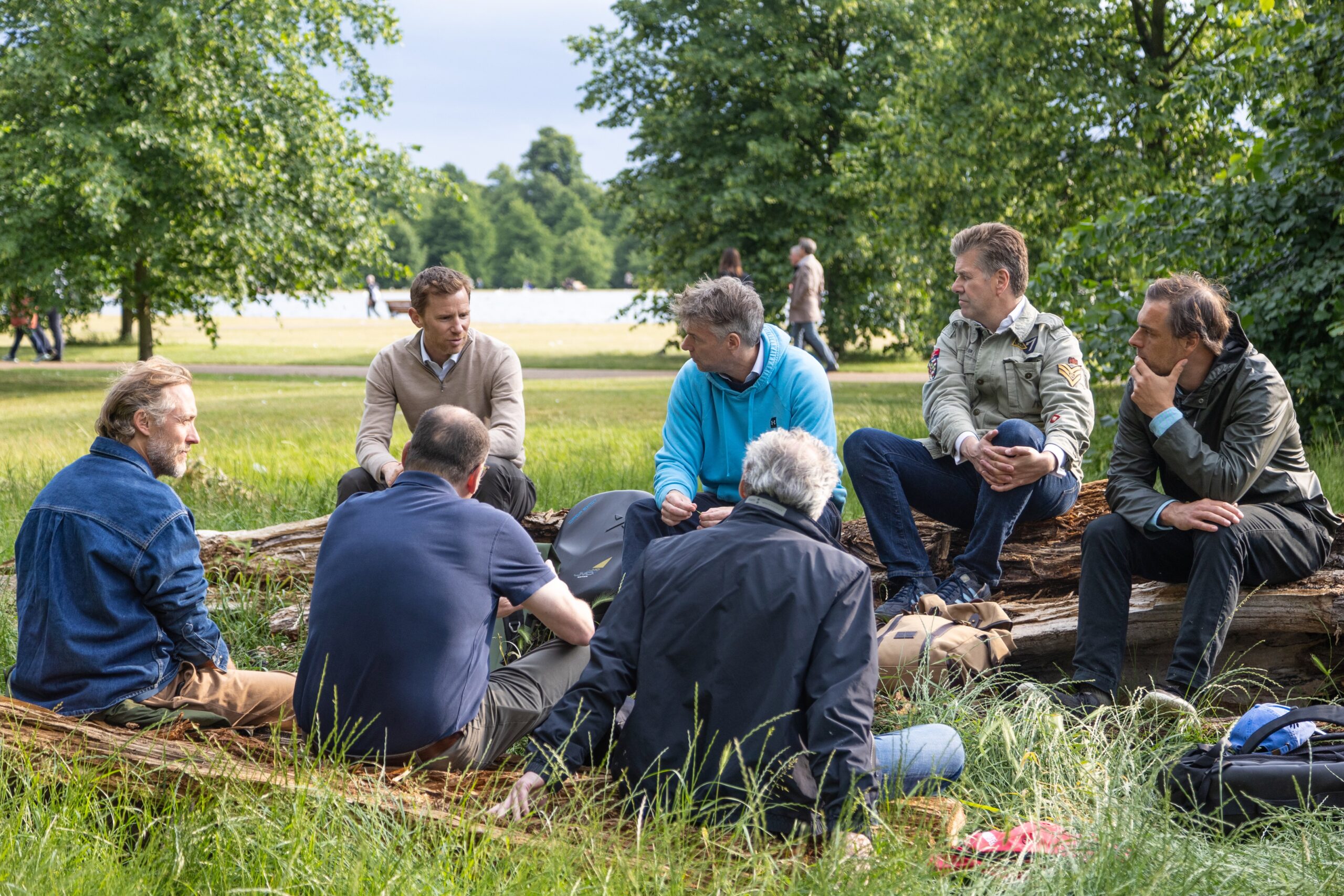 Monumental members in conversation at a UK retreat