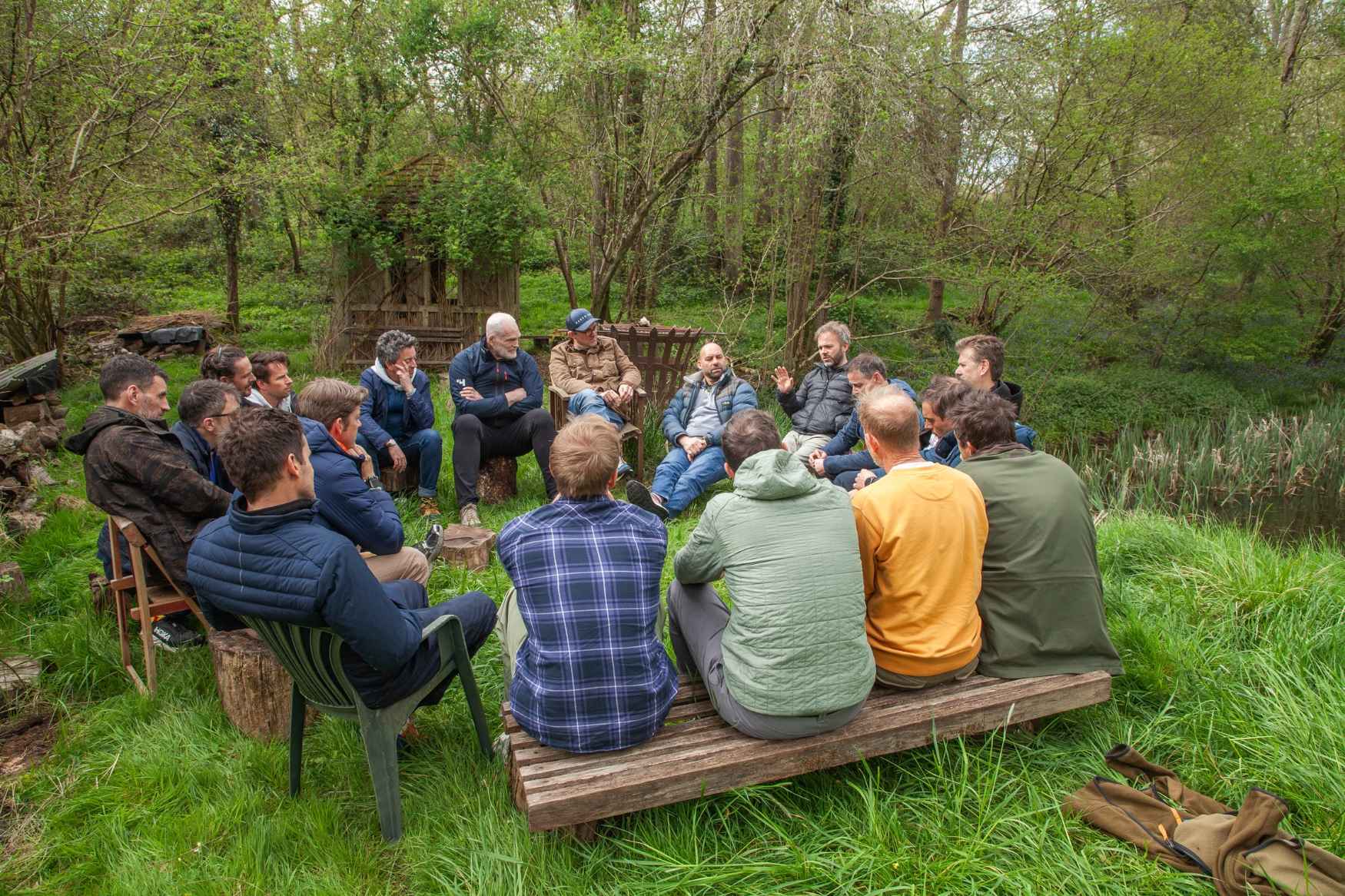 Monumental members in an outdoor circle