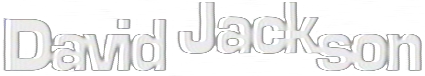 Stylized text of the name David Jackson with a 3D effect and shadow.