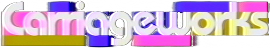 Logo text displaying 'Carriageworks' in a colorful, glitch-style design.