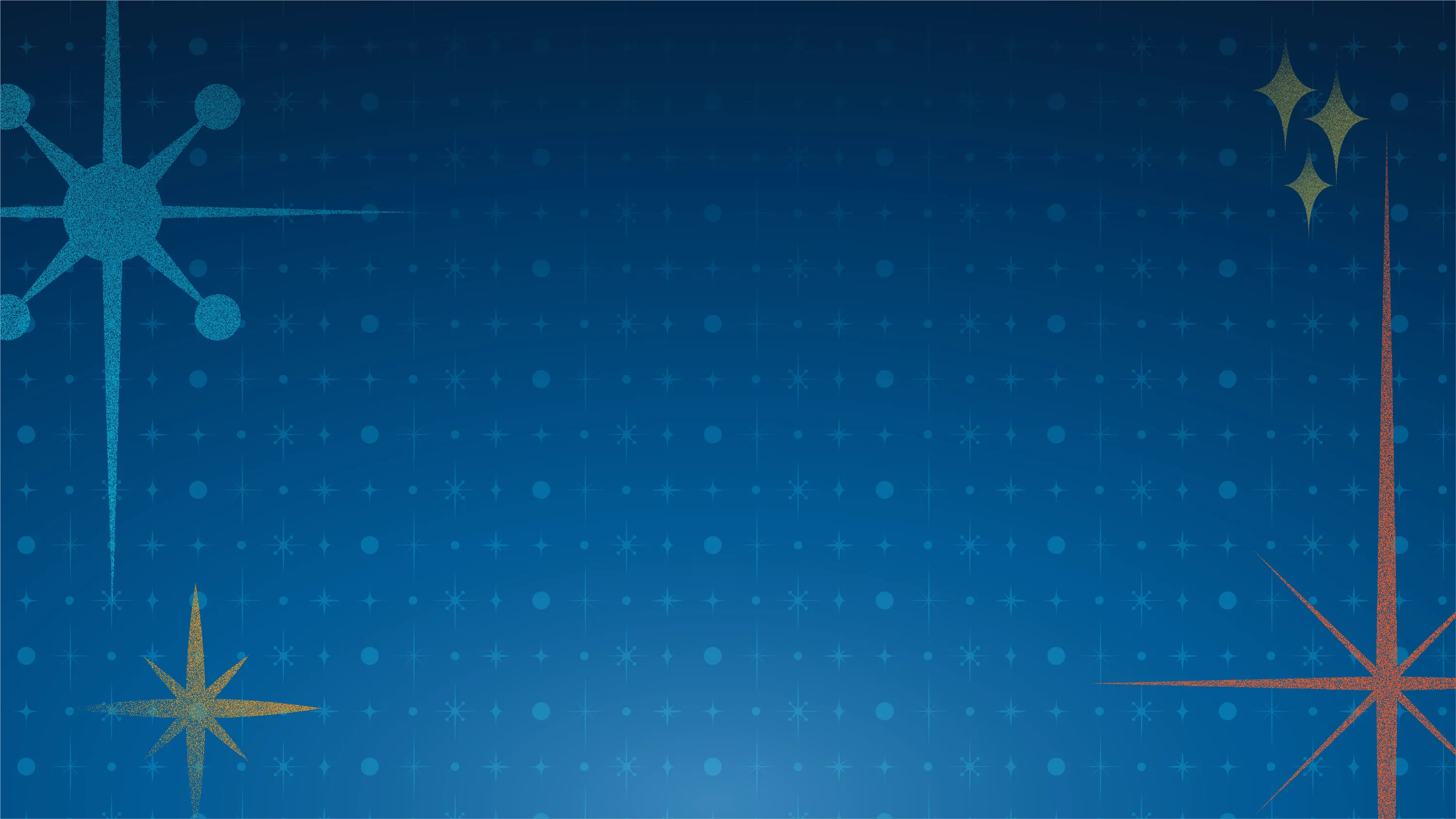 A background with stars pattern with 4 multishape stars in 4 colors