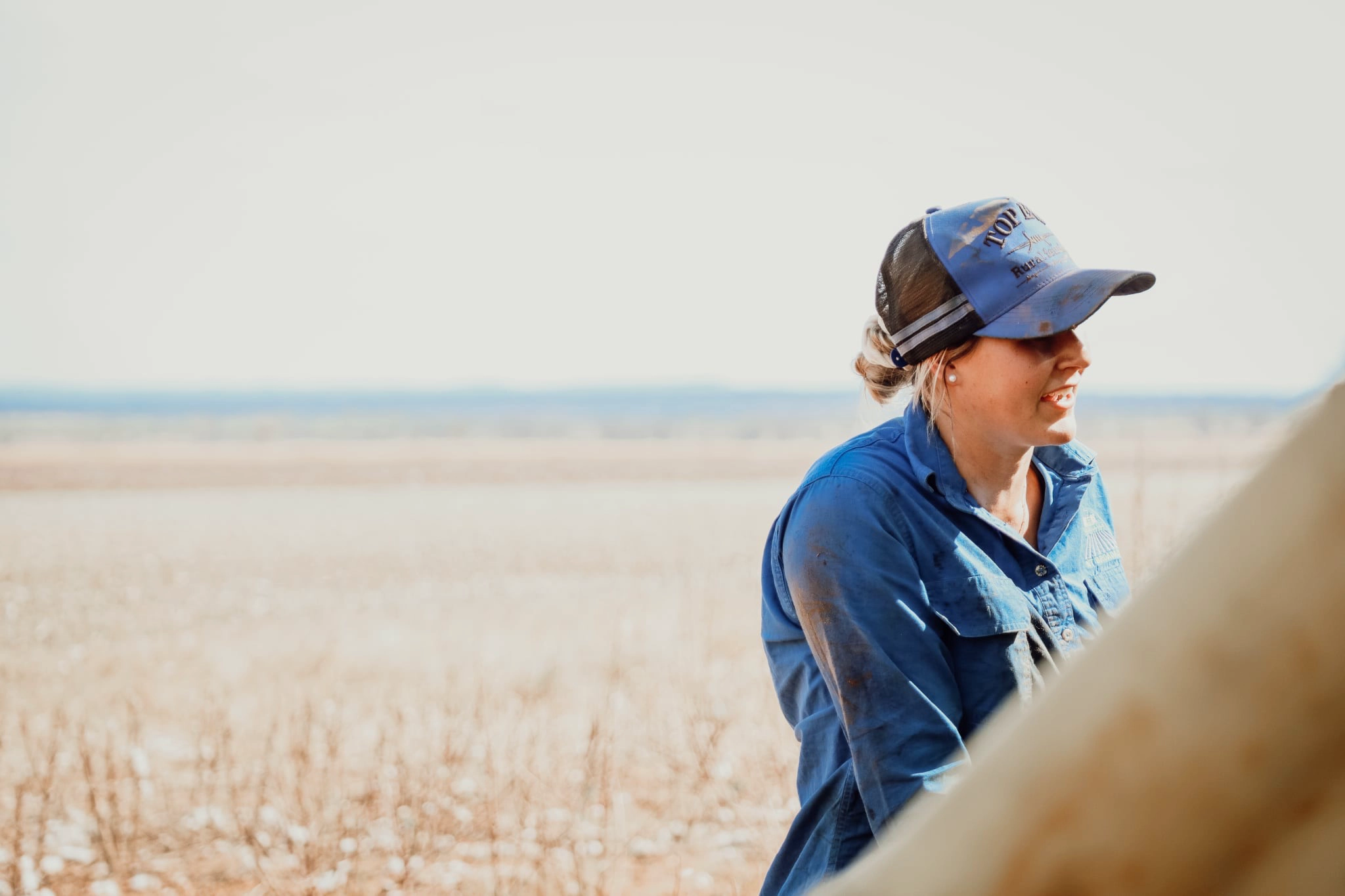 Northern Territory Broadacre employee looking out over a Northern Territory paddock